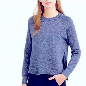 J. Crew Womens Blue Sparkle Knit Side Slit Sweater Sz Small Party Boho Coastal